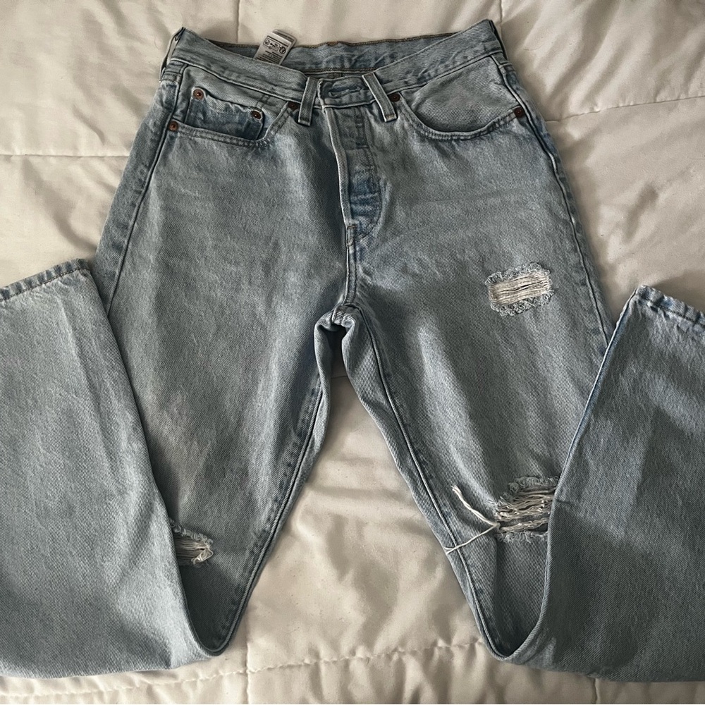 Levi's 501 Blue Jeans Distressed Vintage W 27 L 30